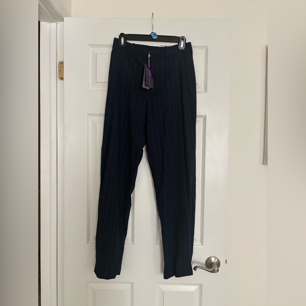 Women’s Ralph Lauren Purple Label Cassidy Striped Wool-Twill Pants